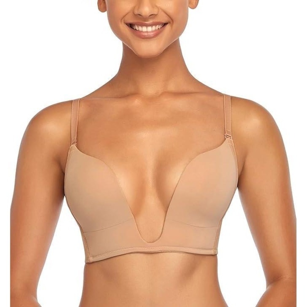 DotVol Women's 40C Deep Plunge Bra Convertible Push up Low Cut Seamless Wireless